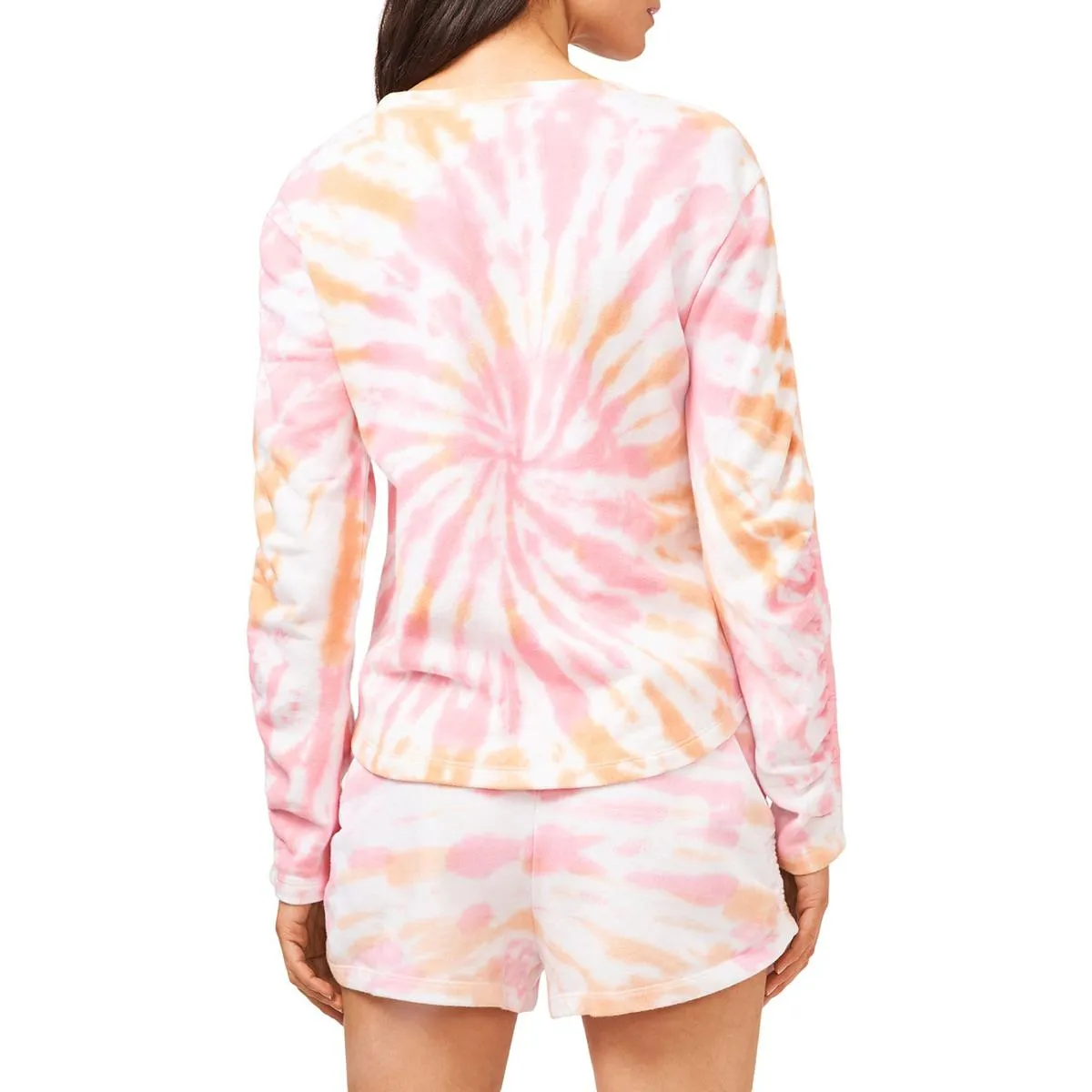 1.State Womens Cropped Tie-Dye Sweatshirt, Crew