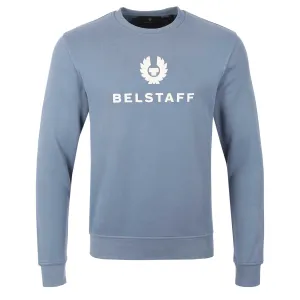 Belstaff Signature Crewneck Sweat Top in Blue Flint