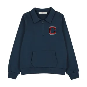 Blue Quarter Zip Sweatshirt