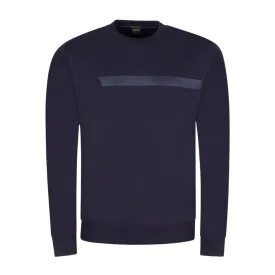 BOSS Salbo 1 Logo Stripe Dark Blue Sweatshirt