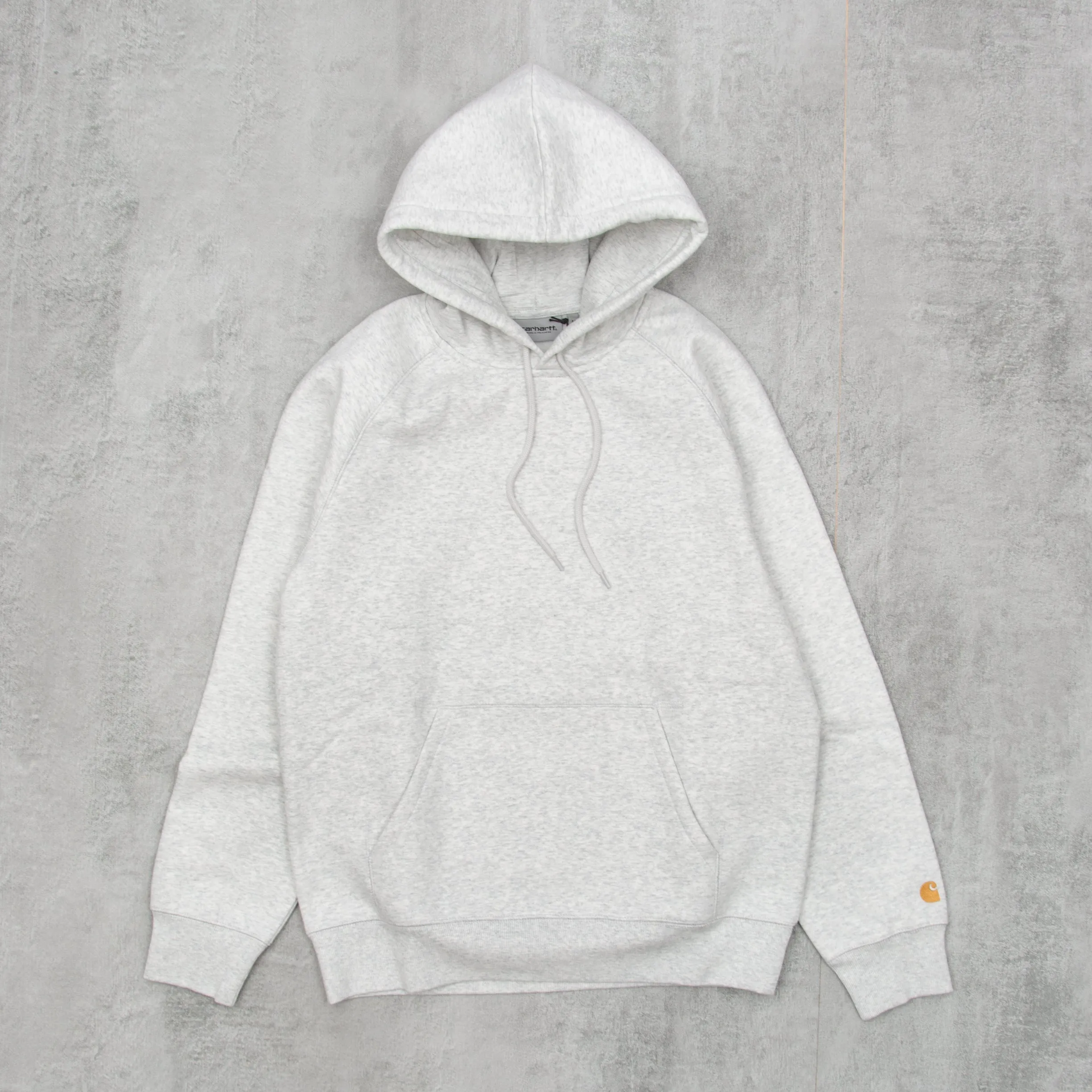 Carhartt WIP Hooded Chase Sweatshirt - Ash Heather / Gold