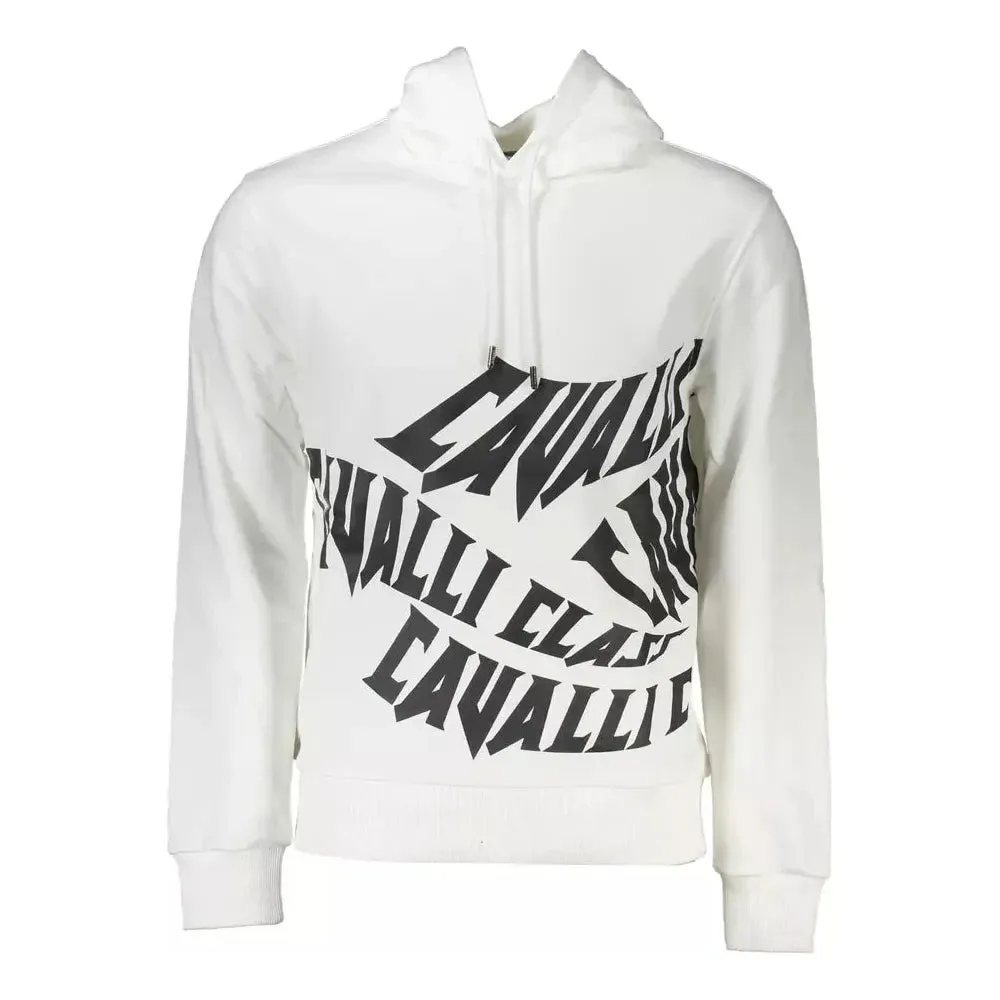 Cavalli Class White Cotton Men Sweatshirt