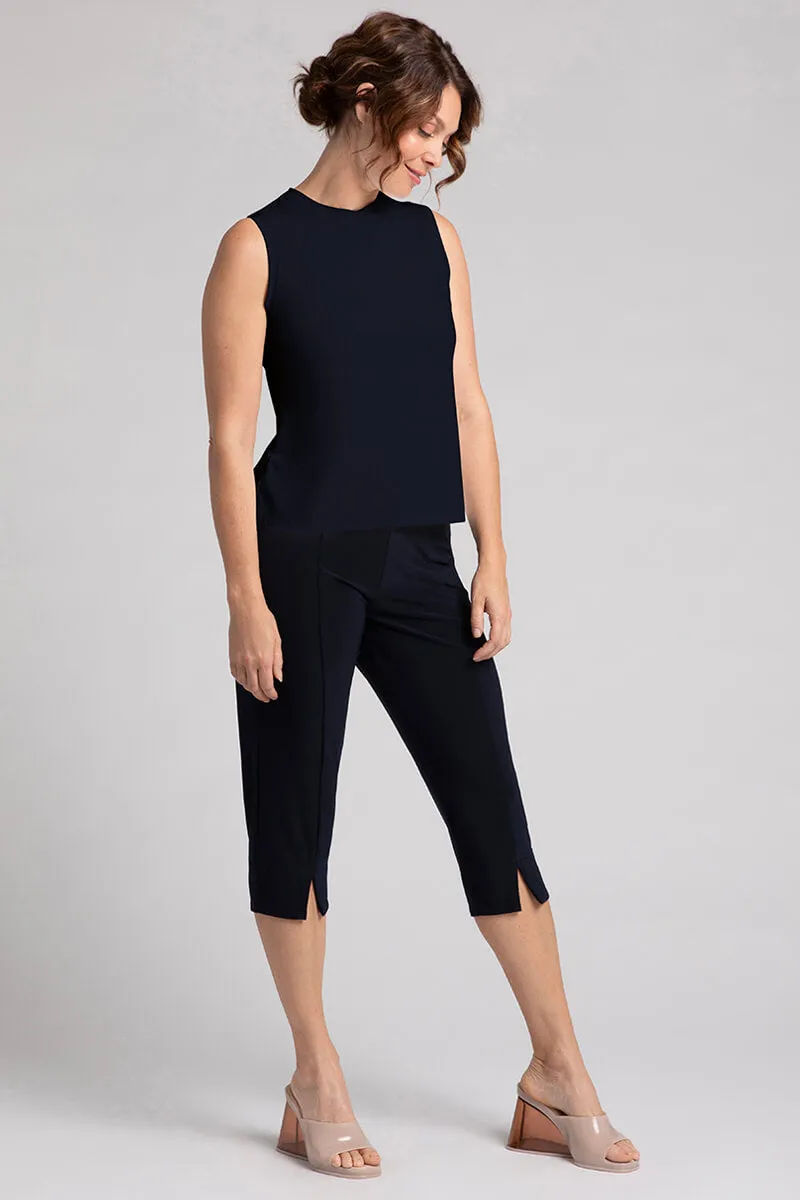 Crew Neck Slim Tank | Navy