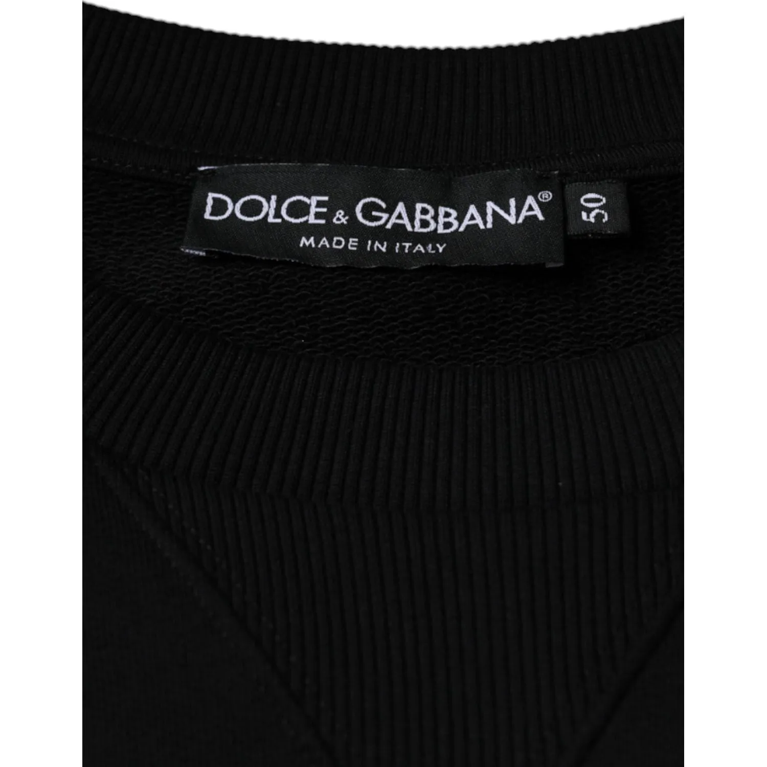 Dolce & Gabbana Black Logo Cotton Long Sleeves Sweatshirt Sweater