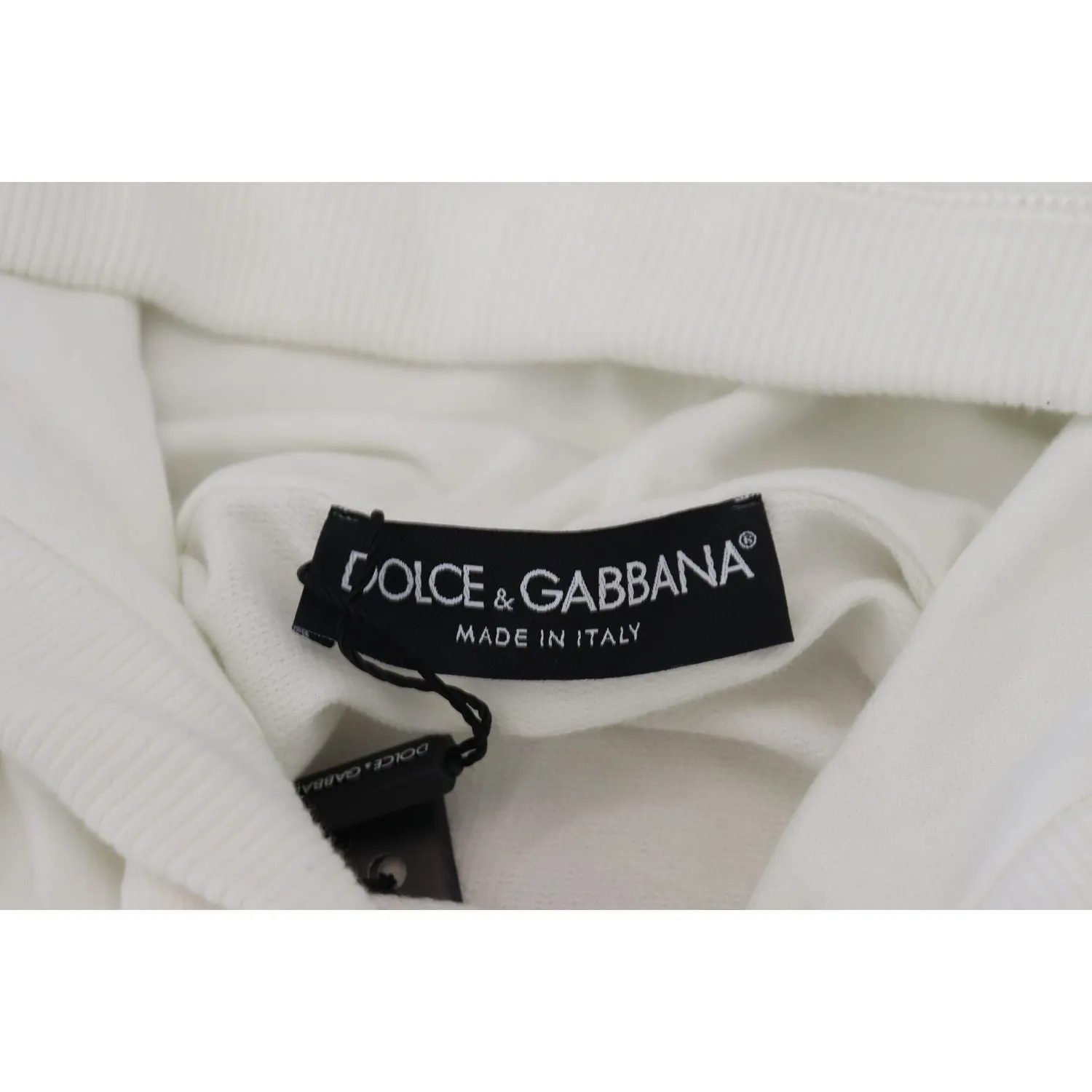 Dolce & Gabbana Elegant White Logo Hooded Sweatshirt