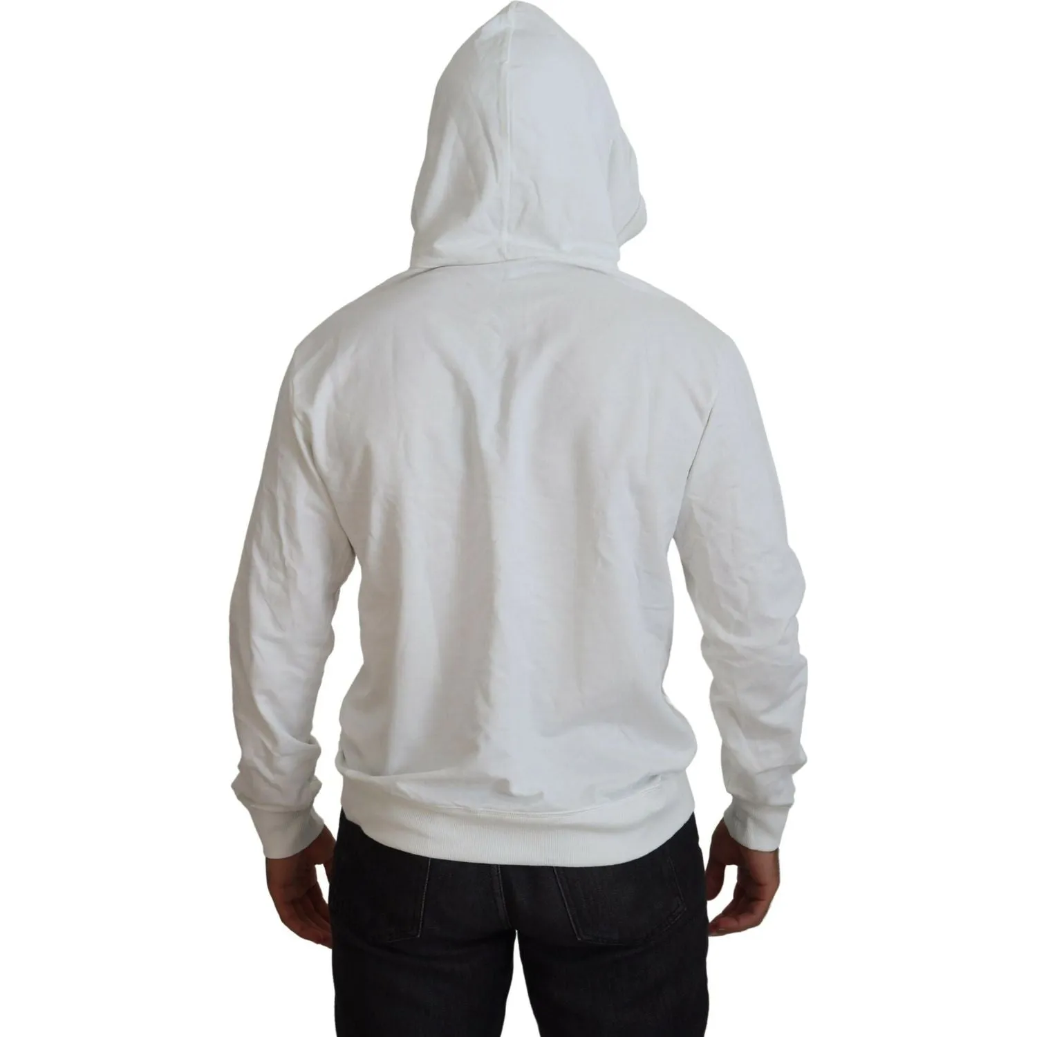 Dolce & Gabbana Elegant White Logo Hooded Sweatshirt