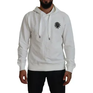 Dolce & Gabbana Elegant White Logo Hooded Sweatshirt