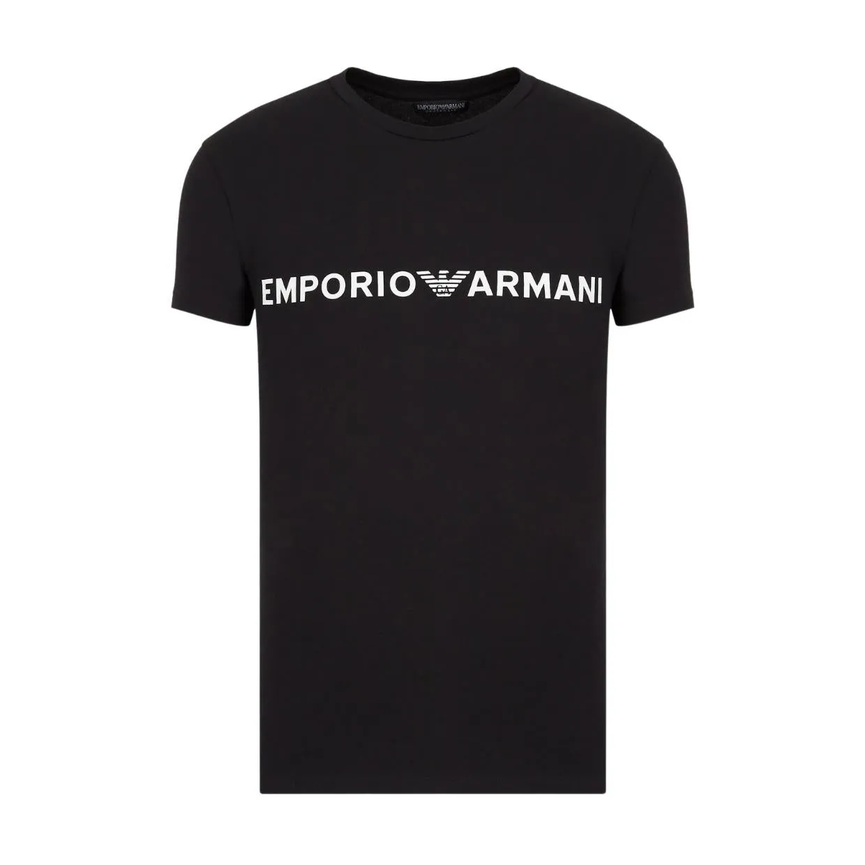 Emporio Armani Bodywear Black Crew Neck Mega Logo T-Shirt