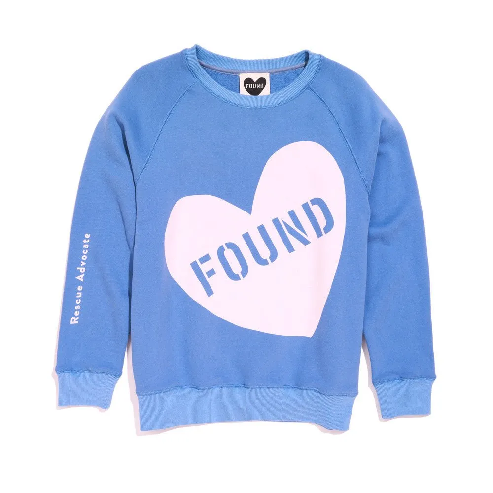 Found My Animal Big Full Heart Sweatshirt, Periwinkle   Light Pink