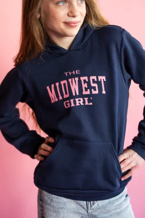 Midwest Girl Hoodie for Kids in Navy (FINAL SALE)