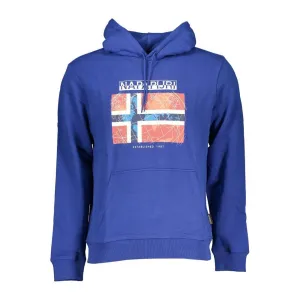 Napapijri Chic Blue Hooded Sweatshirt with Logo Print