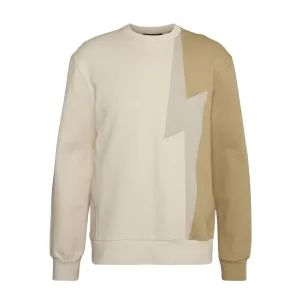 Neil Barrett Beige Tri-Colour Bolt Sweatshirt