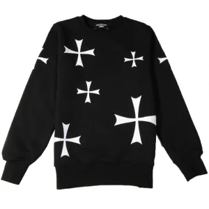 Neil Barrett Kids Cross Printed Black Sweatshirt