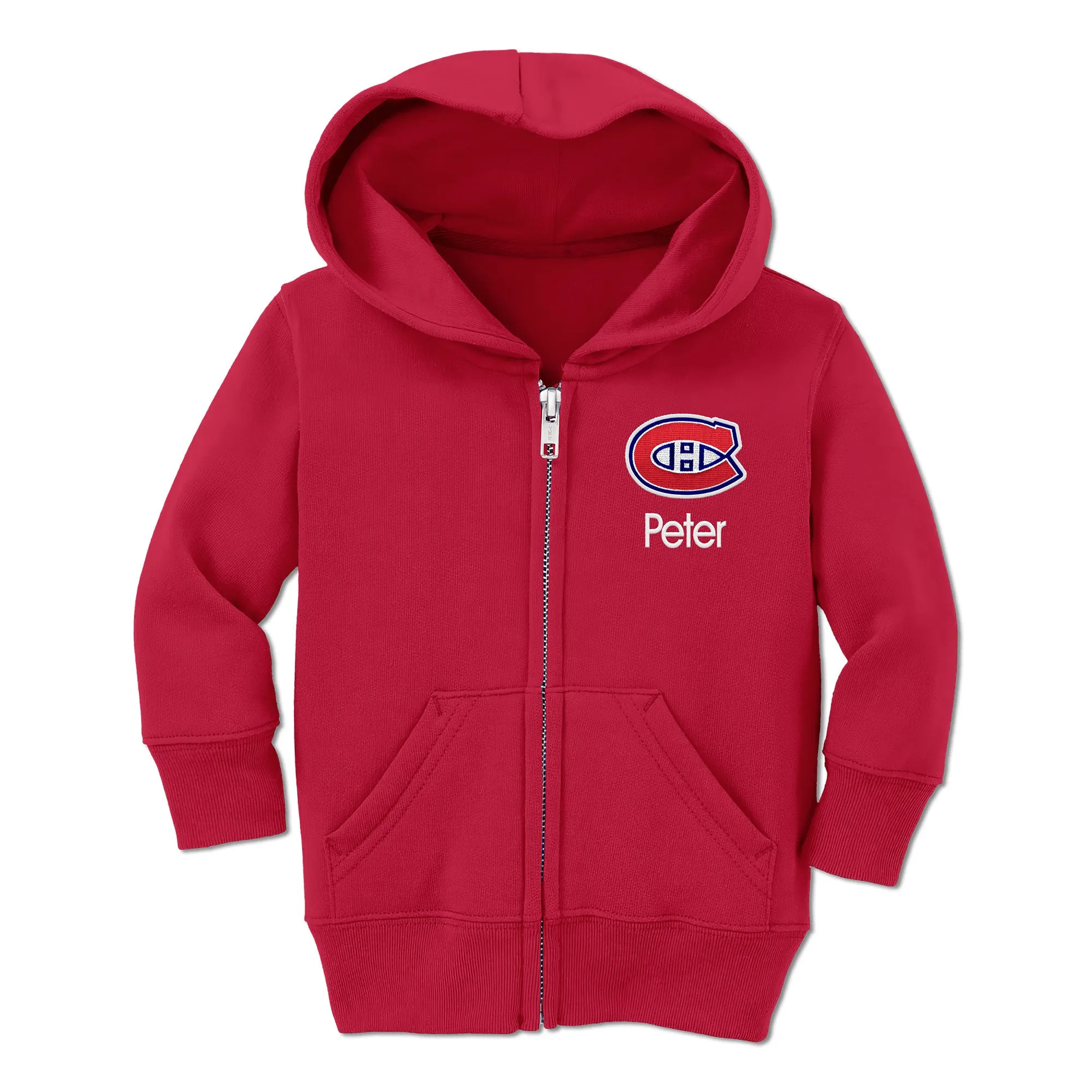 Personalized Montreal Canadiens Toddler Full-Zip Hooded Sweatshirt