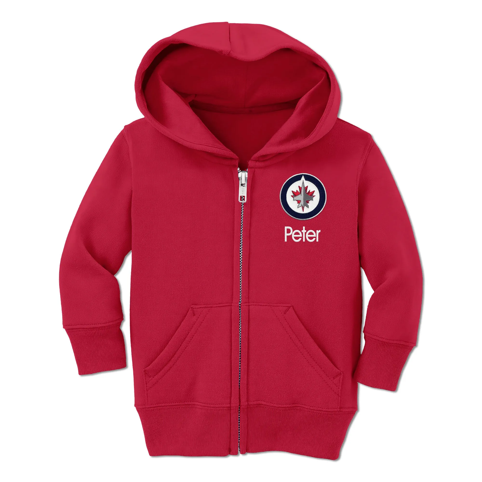 Personalized Winnipeg Jets Toddler Full-Zip Hooded Sweatshirt