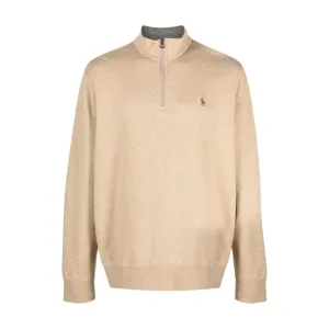 Polo Ralph Lauren Half Zip Beige Sweatshirt