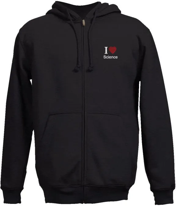 "I ♥ Science" - Men's Zip-Up Hoodie