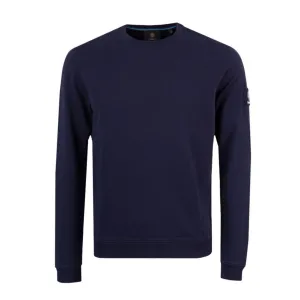 Mens Sandbanks Badge Logo Navy Sweatshirt - Stylish Casual Wear with Comfortable Fit